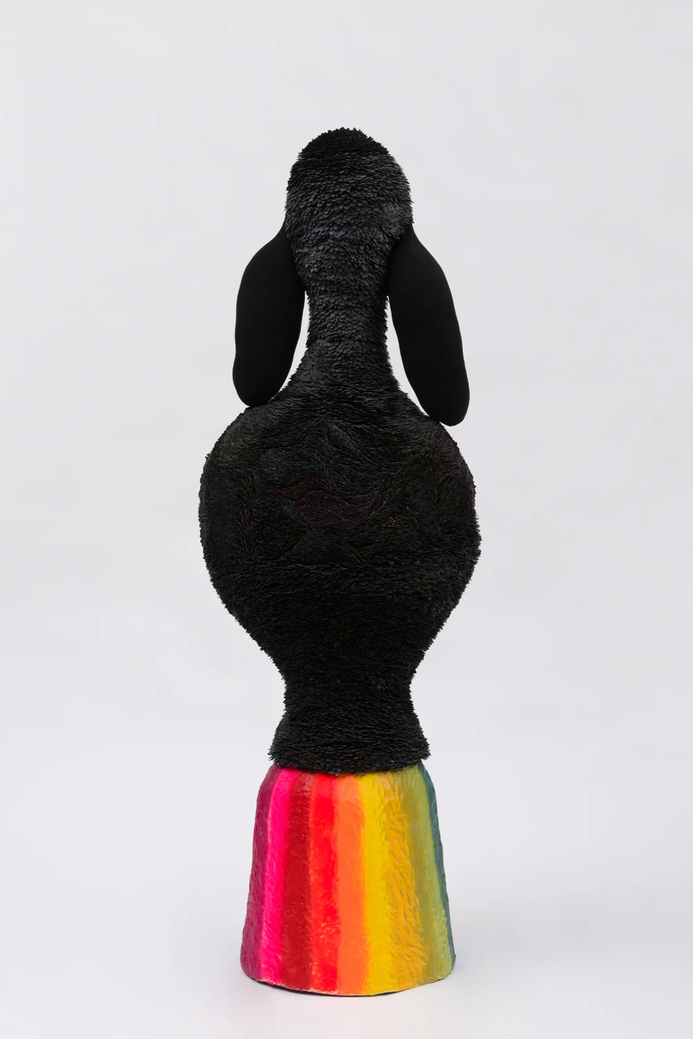 Lover with Two Ear Socks, 2018, Papier-mâché, paper, epoxy clay, spray paint, socks, 72 x 24 x 24 inches