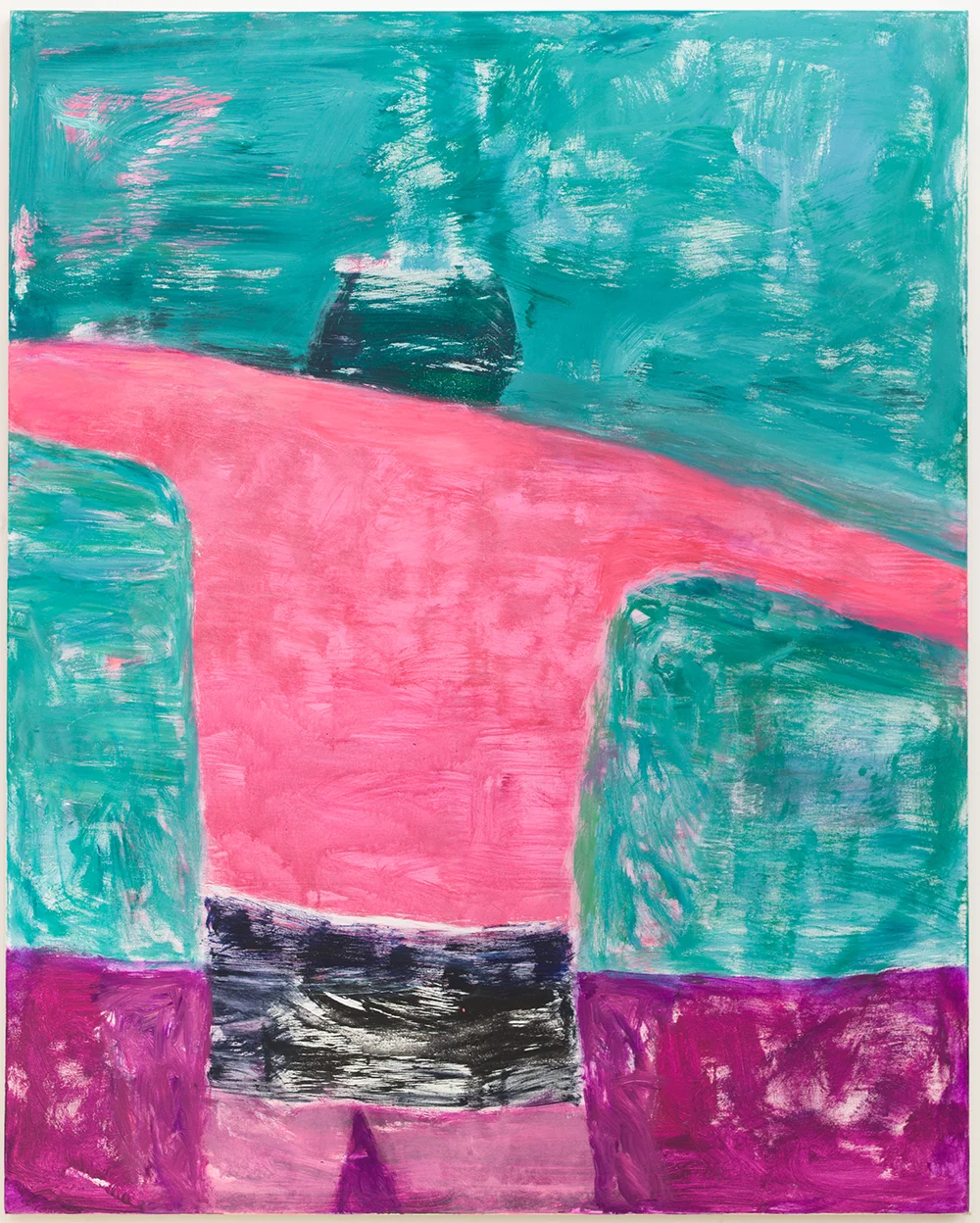 Katherine Bradford, Swimmer Racer , 2018. Acrylic on canvas. 60 x 48” 152.4 x 121.9 cm