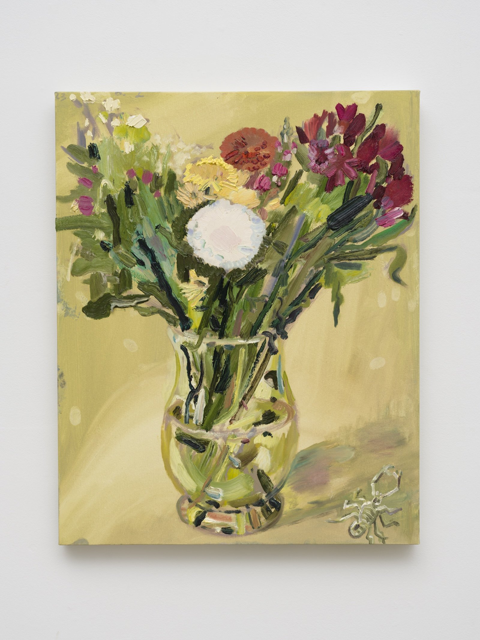  Allison Schulnik  Katy's Flowers, 2023  Oil on canvas  30 x 24 in.  76.2 x 60.96 cm 