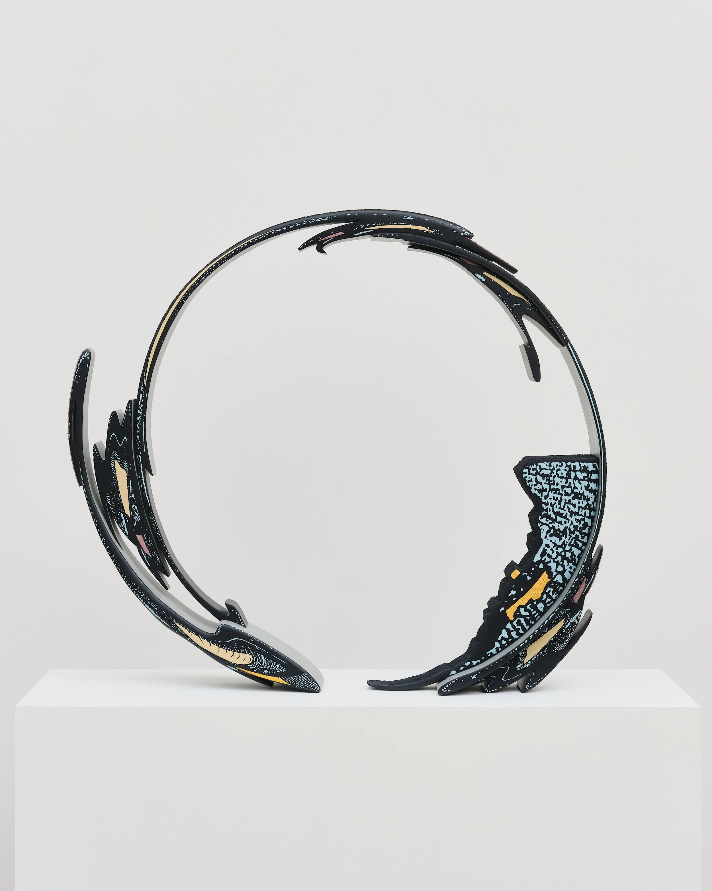   Erik Frydenborg   haunt parodi , 2026 Acrylic and sand on poplar 35 x 40 x 7 in. 88.90 x 101.60 x 17.78 cm 