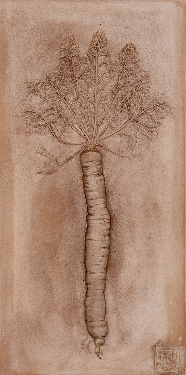 30_©diannecutler_PeterRabbit_SerenbeFarmCarrot_PlasterCastingwithItalianUmberWash_6x12_135_sm.jpg