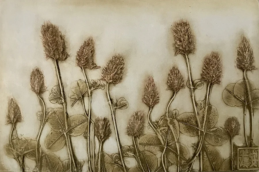 35_©diannecutler_TheSweetnessofLife_CrimsonClover_PlastingCastingwithNaturalUmberandRedIronOxide_9x6_95_sm.jpg