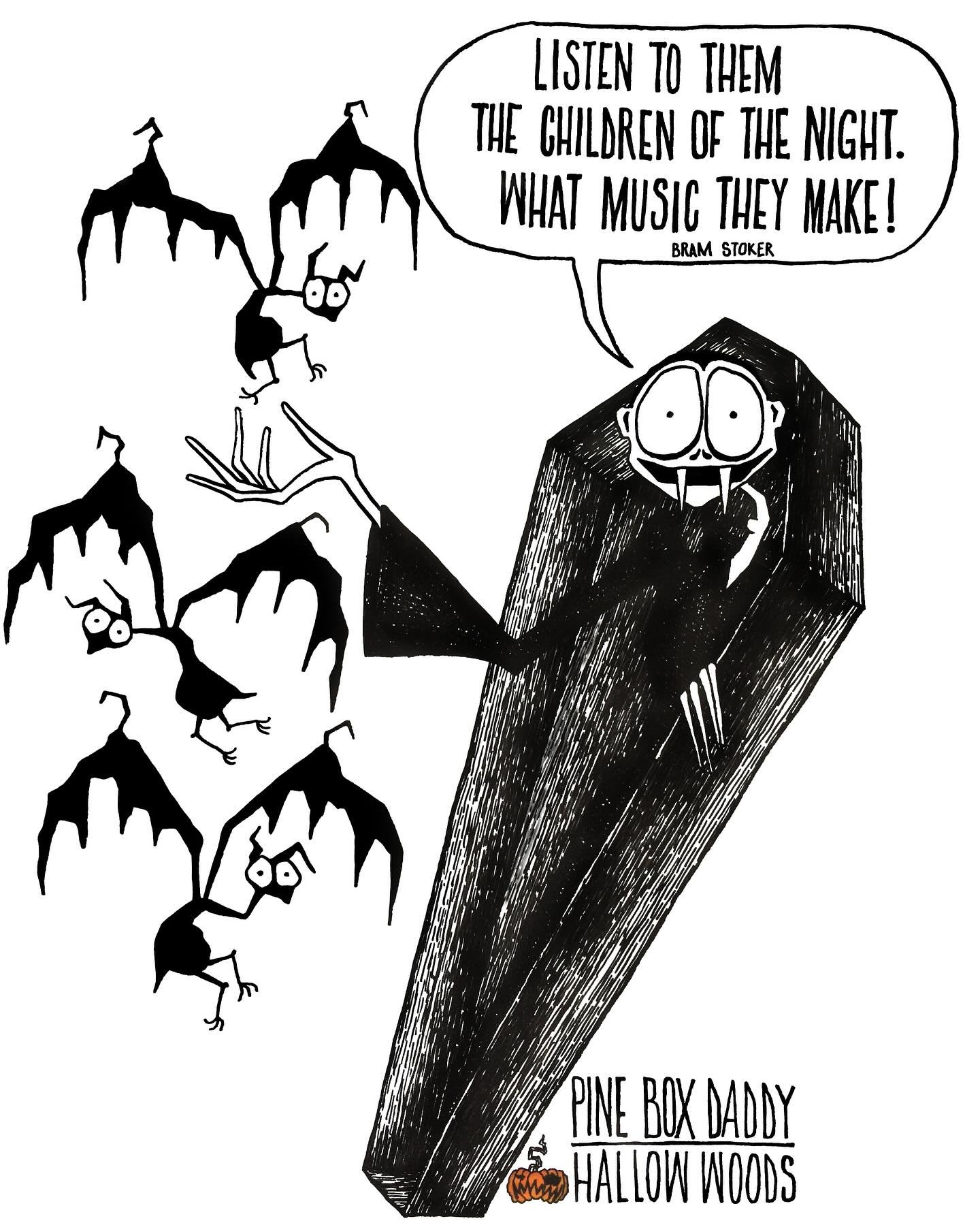 Happy World Dracula Day! ⚰️🦇🖤

Dracula was published 128 years ago today. I originally made this drawing for a fundraiser with my friend @pineboxdaddy and it remains one of my favorites. I even made these 3 bats into a set of pins! 🦇🦇🦇 (you can 
