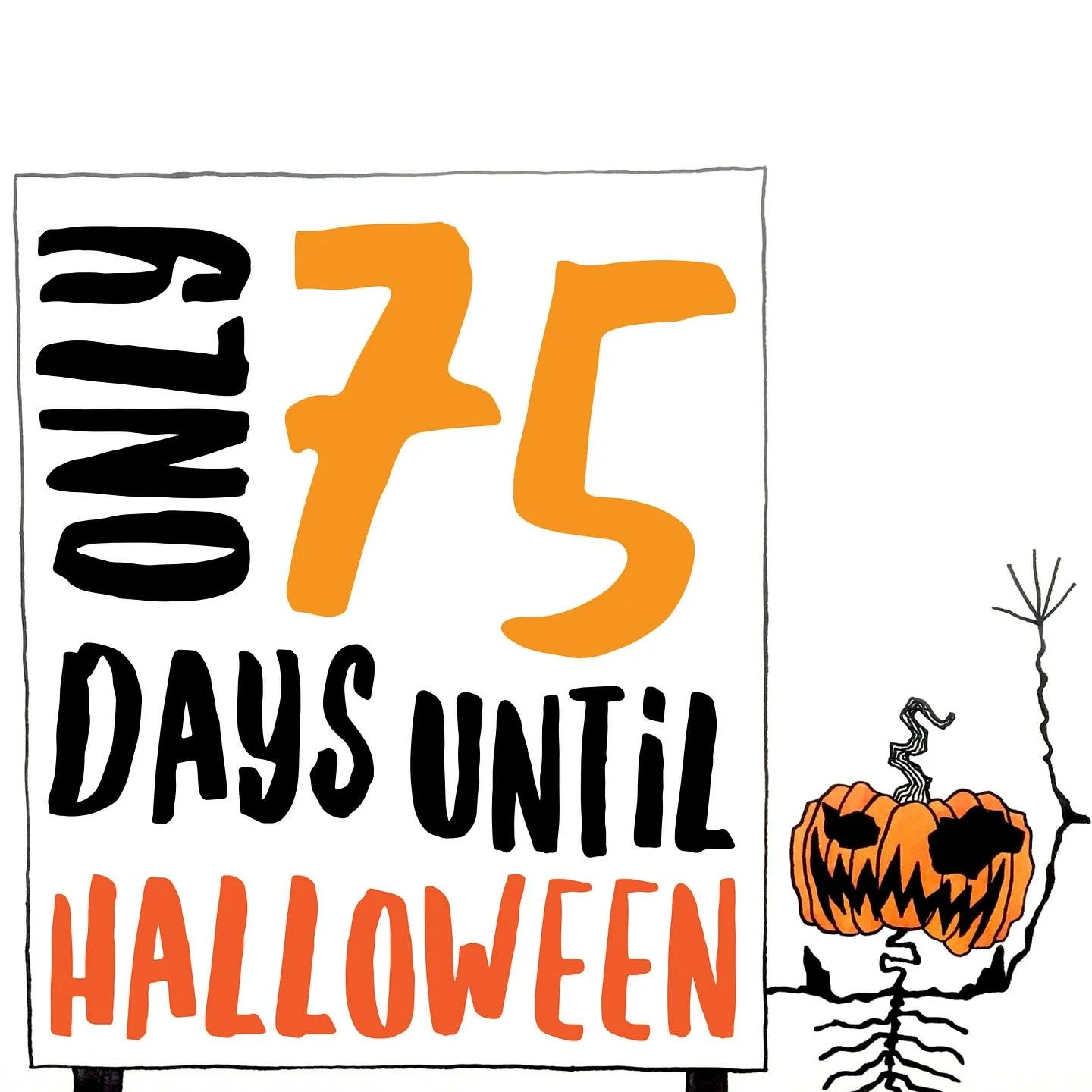 Pumpkinhead thinks this a fitting number to close @midsummerscream on! Find me at booth 435. 🗺️👀 Come getcha calendar! 🖤🎃🗓️

Only 75 days until Halloween!

#midsummerscream #halloweenconvention #halloweenart #halloweenartist #halloween #hallowee