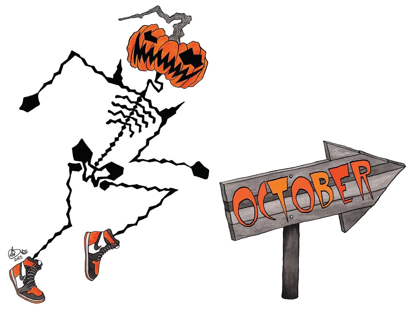 HEY - HO - LET&rsquo;S GO!

Happy October&rsquo;s Eve! 🎃

Only 31 days until Halloween!

#octobereve #october #heyholetsgo #halloweensneakers #runrunrun #pumpkinhead #hallowwoods