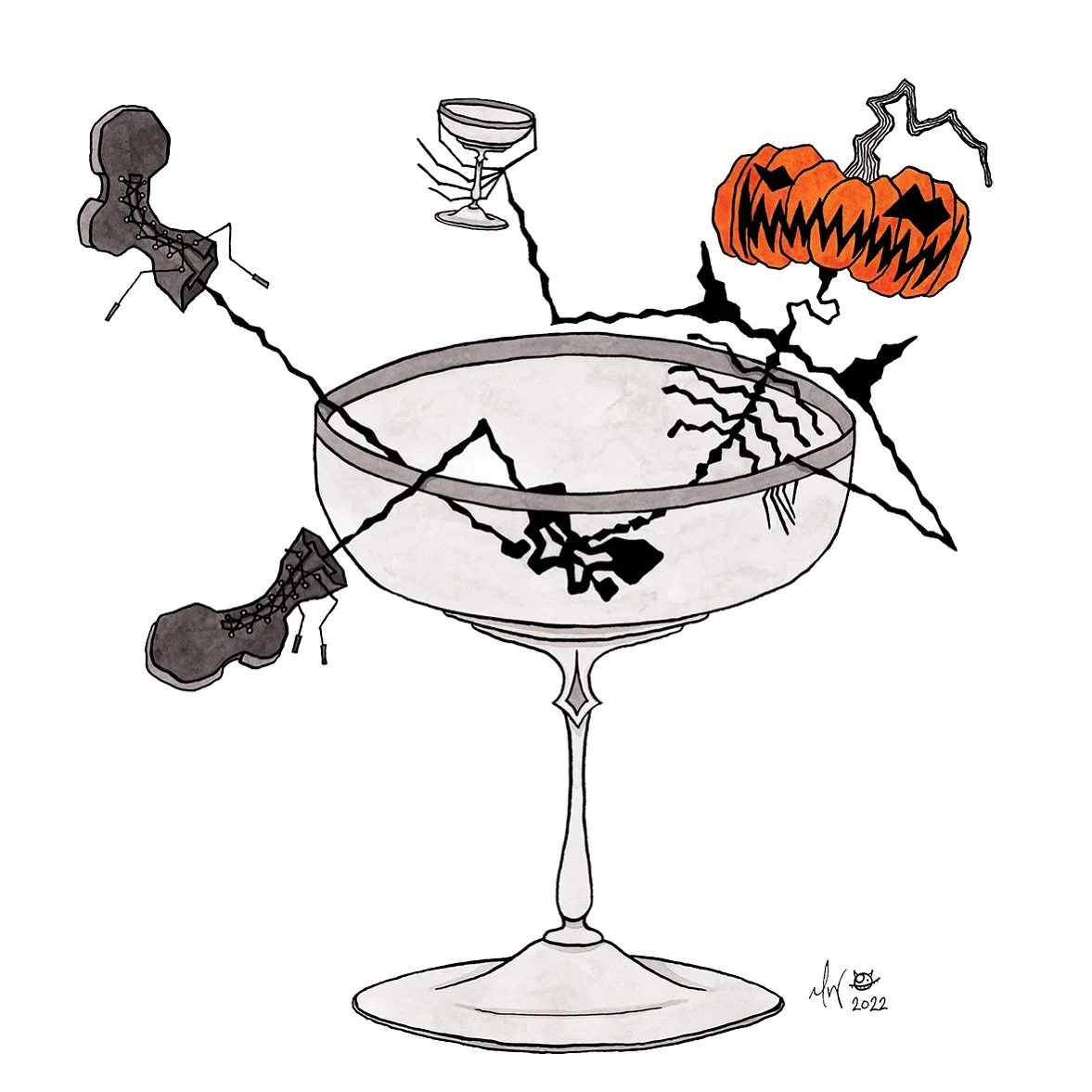 Pour Pumpkinhead a bathtub full of bubbly! Happy New Year&rsquo;s Eve! 🖤⏳🥂🍾🫧🪩🖤

Only 304 days until Halloween!

#newyearseve #nye #nye2026 #outwiththeold #champagne #bubbly #coupe #pumpkinhead #hallowwoods