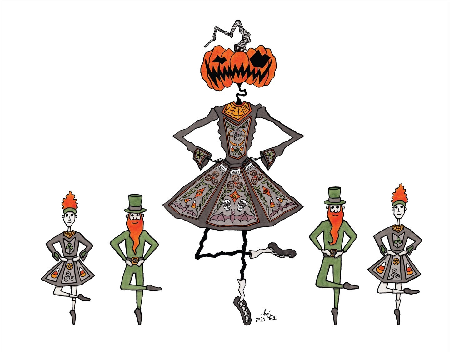 Pumpkinhead is gettin&rsquo; jiggy wit it for Saint Patrick&rsquo;s Day! I hope there&rsquo;s a little spring in your step today too! 🤍☘️👯👯&zwj;♀️👯&zwj;♂️🍀🤍

Only 228 days until Halloween!

#saintpatricksday #irishstepdancing #saintpaddysday #l