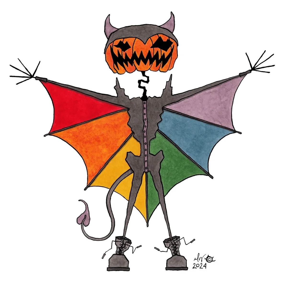 ❤️🧡💛💚💙😈🩷🤍🩶🖤🤎
Can&rsquo;t spell Pride Month without DEMON! Happy Pride to all you Queerdos!

Only 152 days until Halloween!

#pride #pridemonth #pridedemon #demon #rainbow