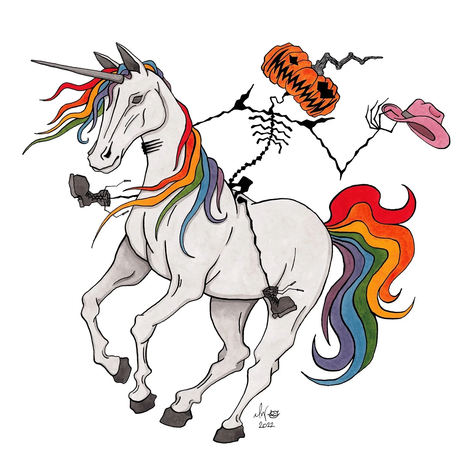 Pumpkinhead galloping into Pride Weekend!
Have fun and take care of each other. 🌈🦄✨🎃

Only 127 days until Halloween!

#lookatthathorse #unicorn #pride #lgbtq #queerart