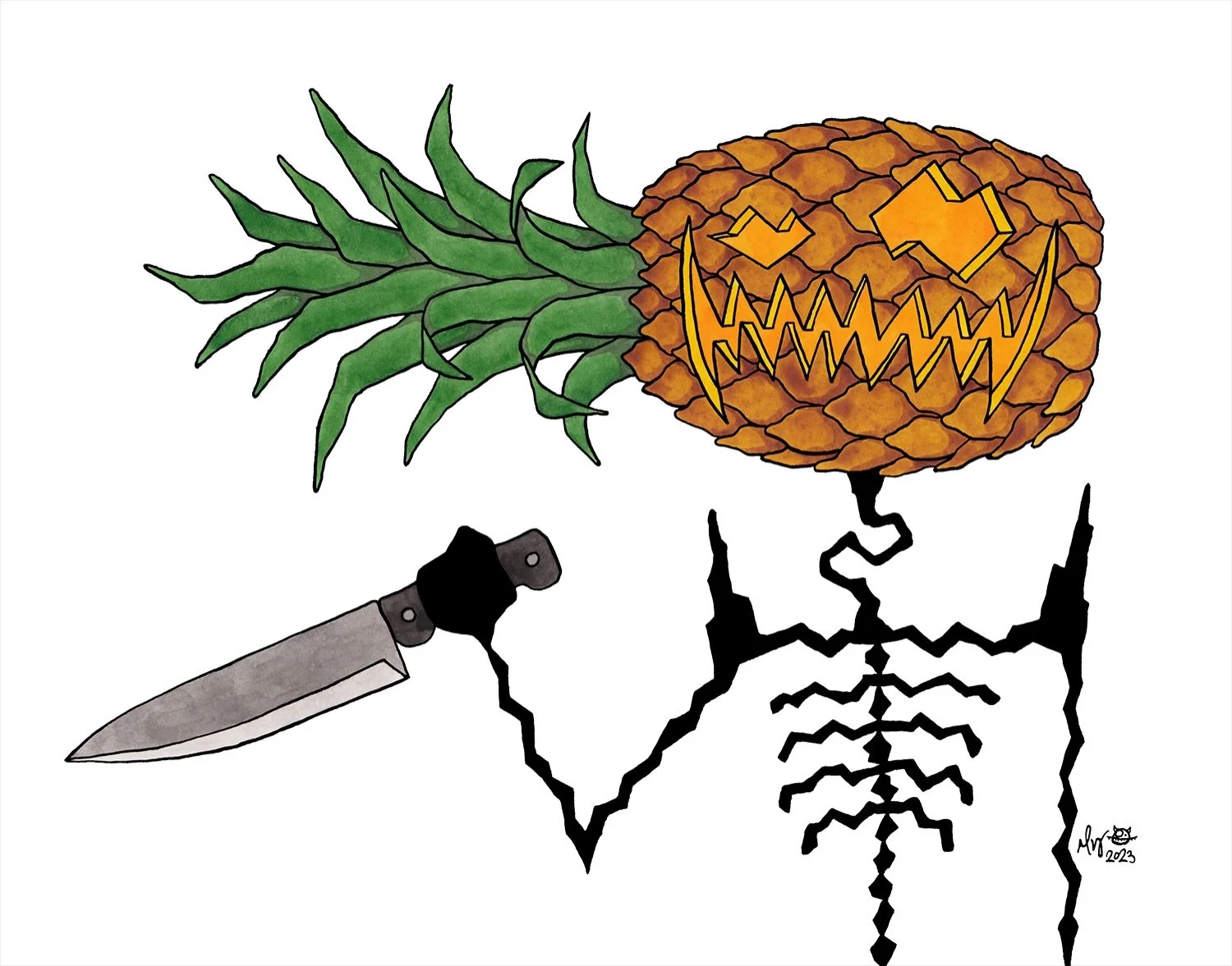 Pumpkinhead is keeping it fresh (fruit) all Summerween long! 🔪🍍

Only 102 days until Halloween!

#summerween #spookysummer #pineapple #tiki #pumpkinhead