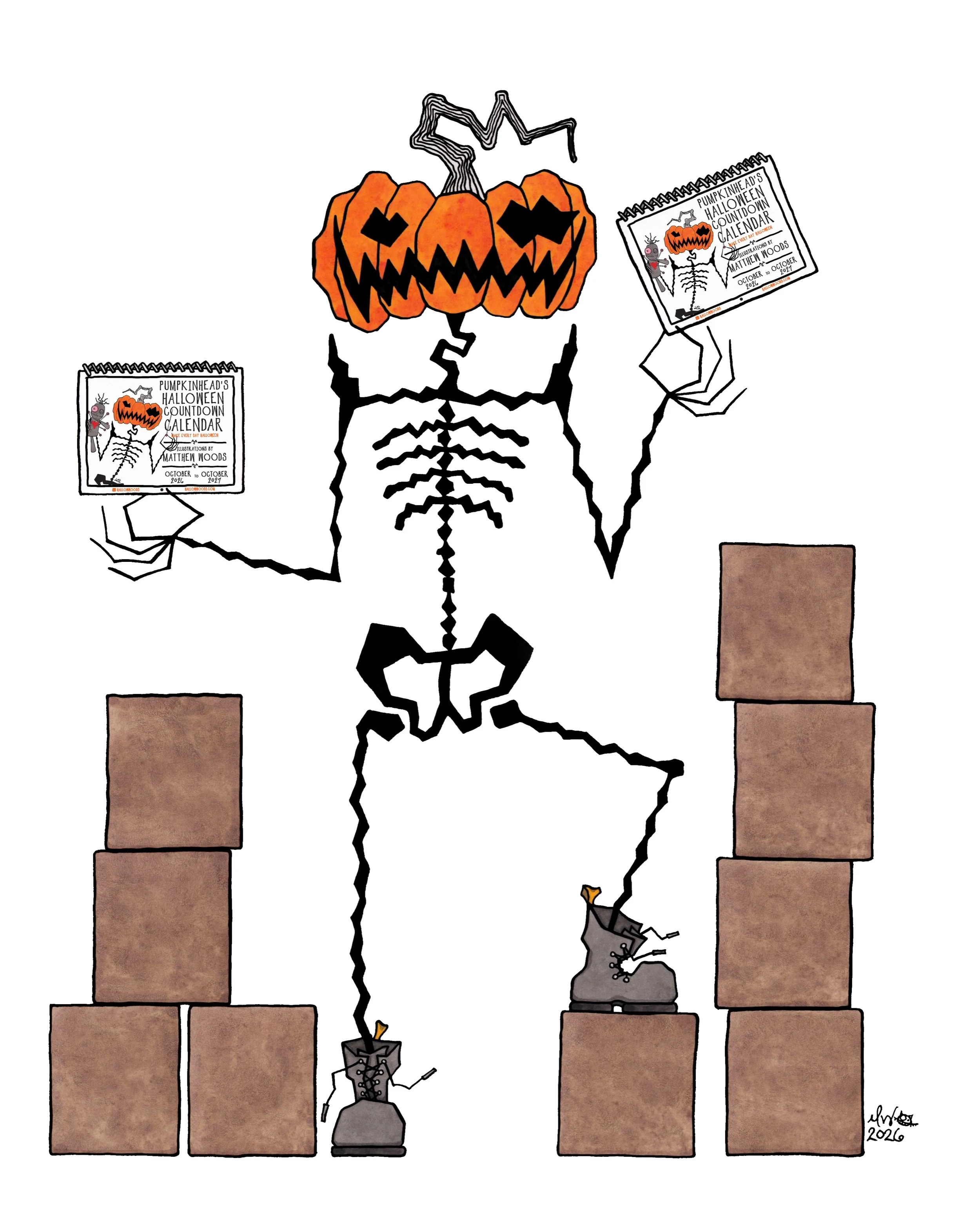 Happy Halloweek! 🎃
This is your sign to order a calendar! If you&rsquo;re a procrastinator like Pumpkinhead your time has come.

Only 6 days until Halloween!

#halloweencountdown #halloweencalendar #halloweenart #halloween