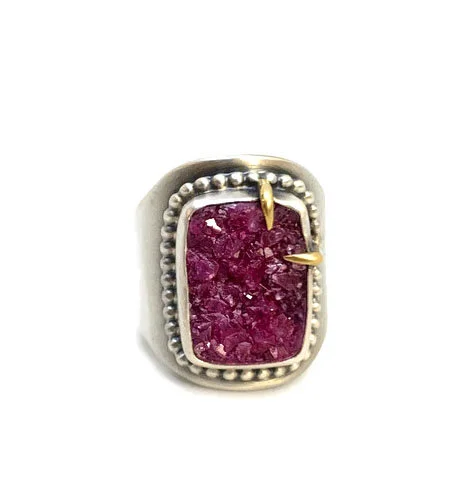 Cobalto Calcite Shield Ring