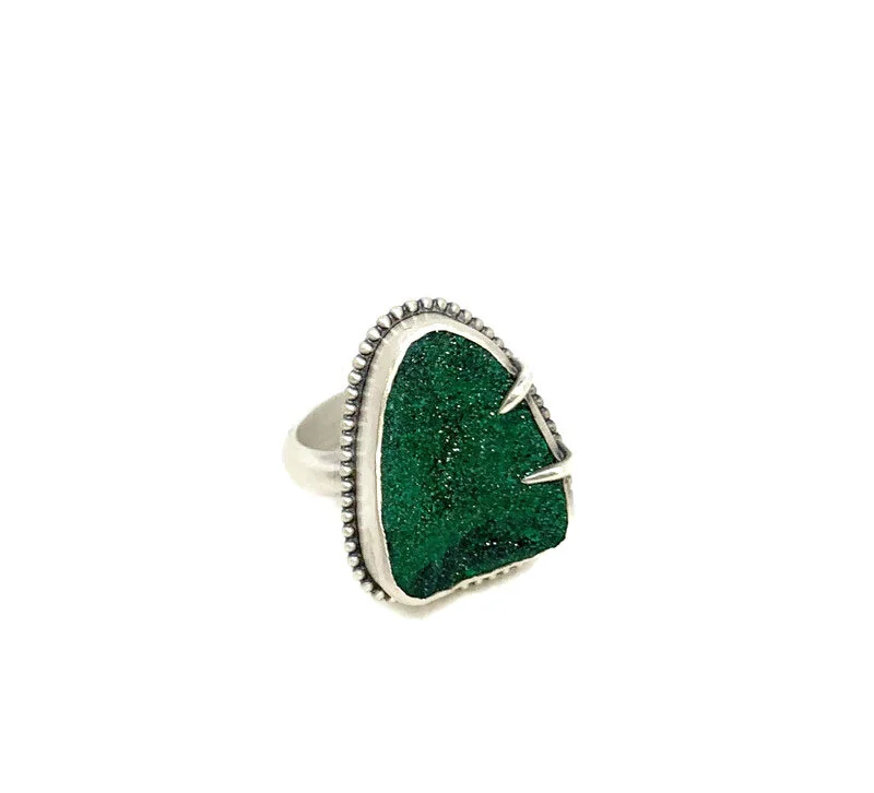 Malachite Drusy Ring