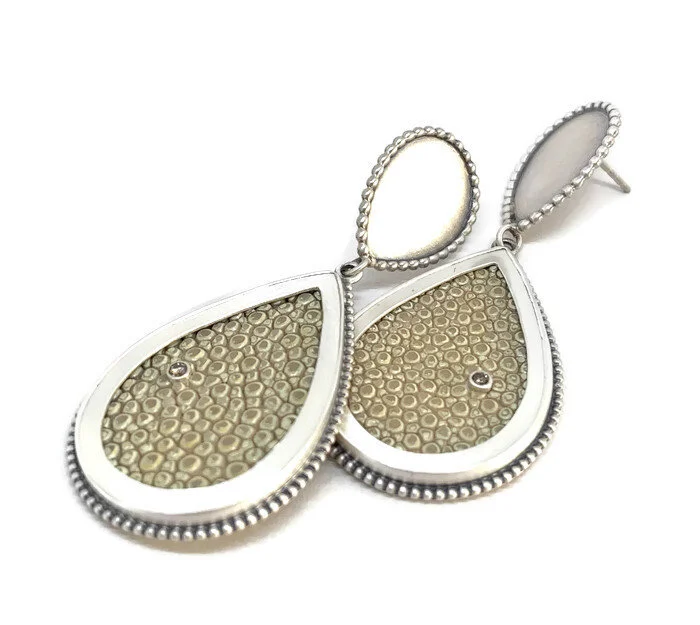 Stingray Leather Drop Earrings