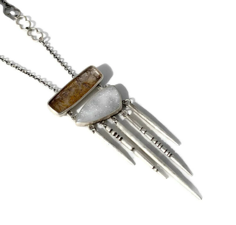Dendritic Agate Spire Necklace