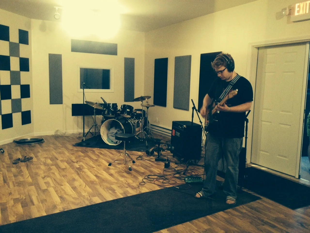  A late night recording session at Twin Woods Studio.&nbsp; 
