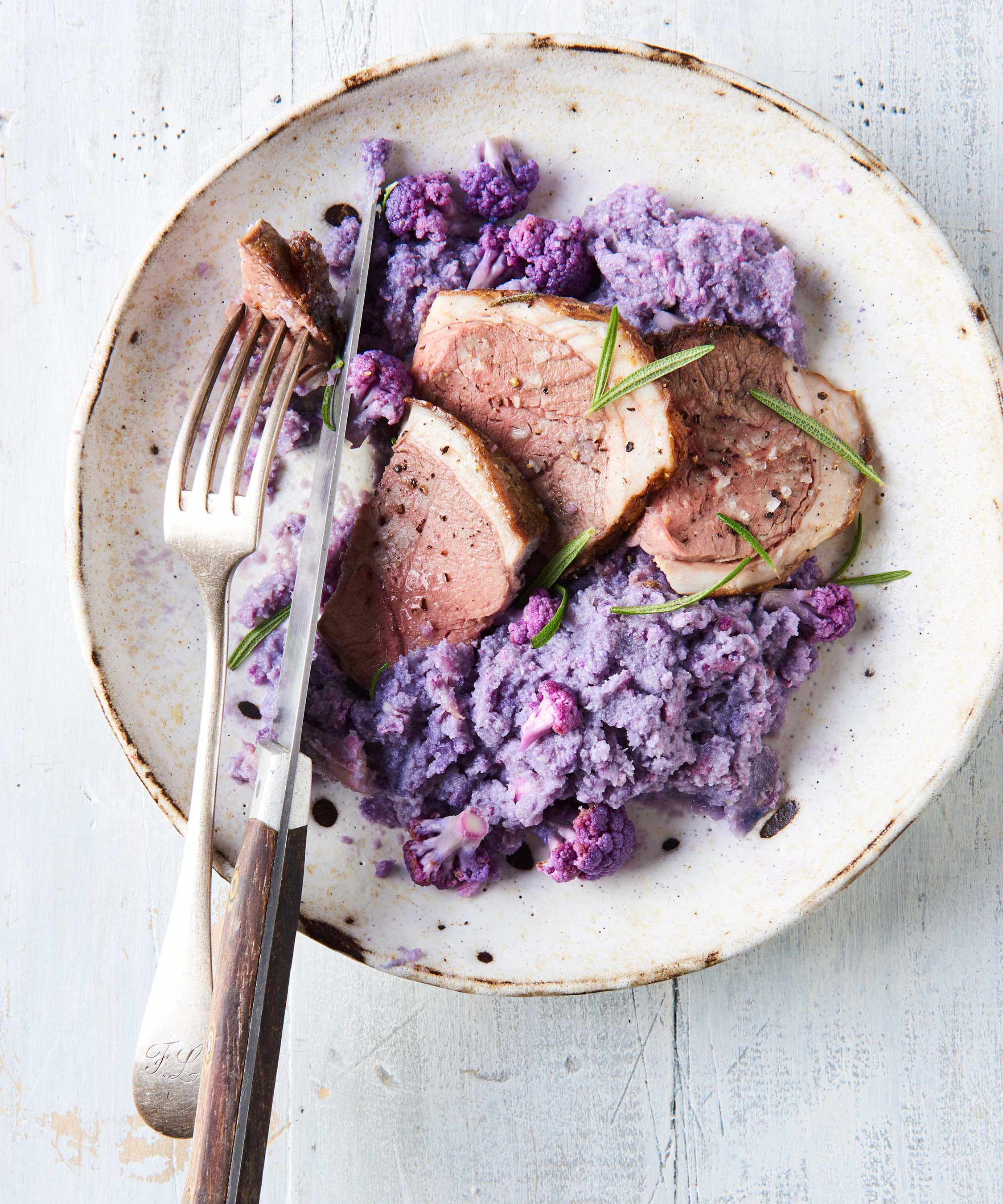 Herbed Lamb with Cauliflower Mash from Month Five