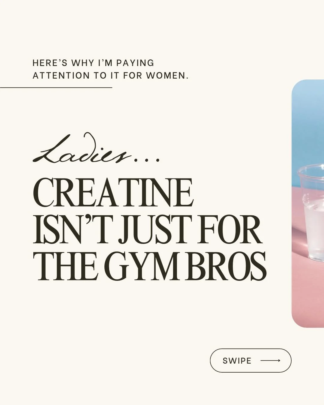 CREATINE isn&rsquo;t JUST for the gym bros anymore (side note: it never was) &mdash; here&rsquo;s why I&rsquo;m paying attention to it for women. 

It&rsquo;s part of our overall energy system (anyone feeling sluggish lately?) and it works closely wi