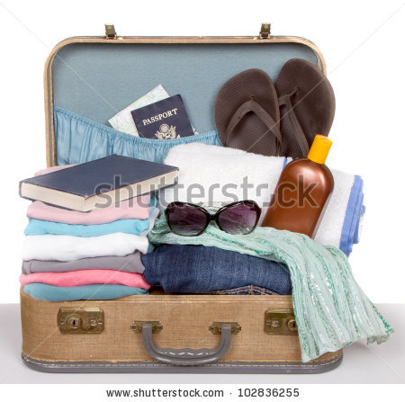 items in a suitcase