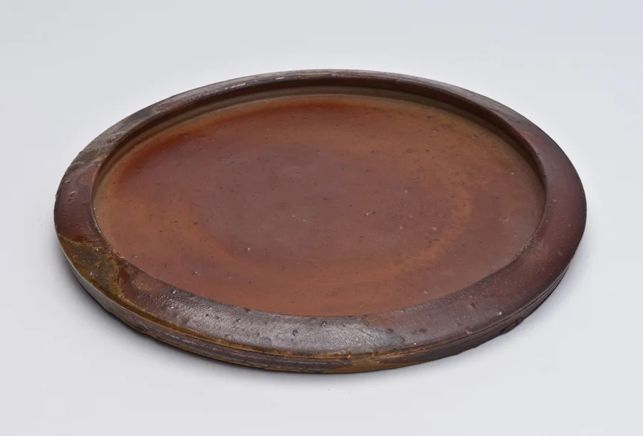  Platter with Incised Lines, Wood Fired Stoneware, 2009 