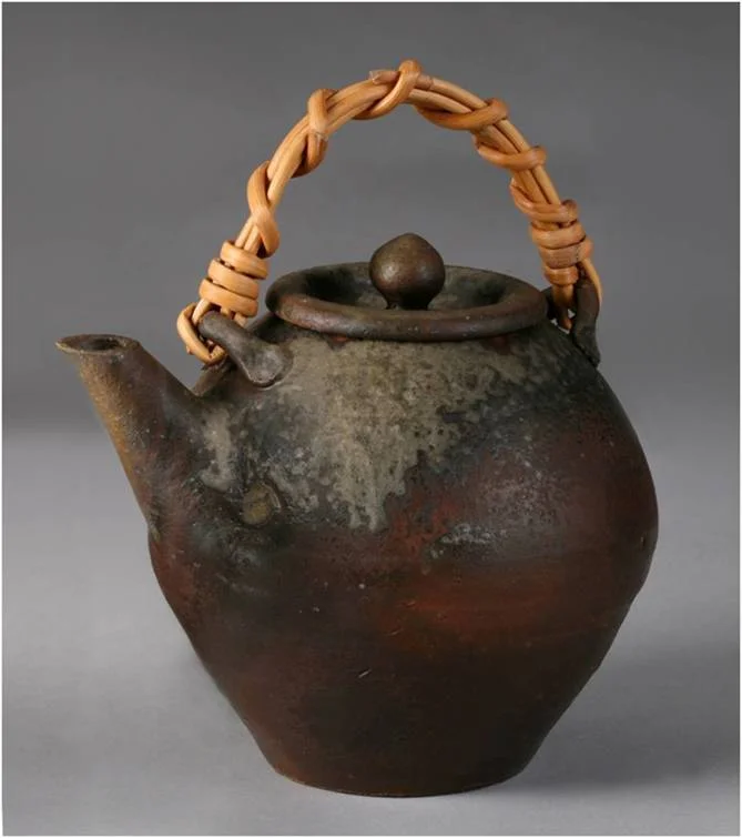  Teapot with Reed Handle, Wood Fired Stoneware, 2007 