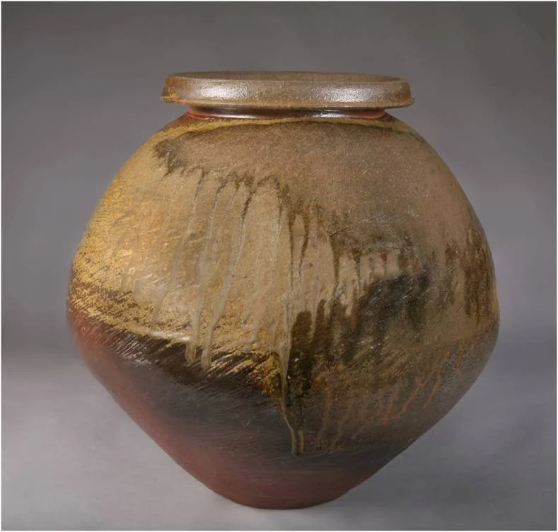  Coiled and Paddled Jar, Wood Fired Stoneware, 2005 