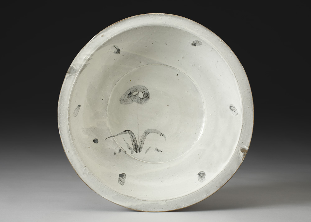  Serving Bowl with Clover Motif, Stoneware with White Slip and Clear Glaze, 2009 