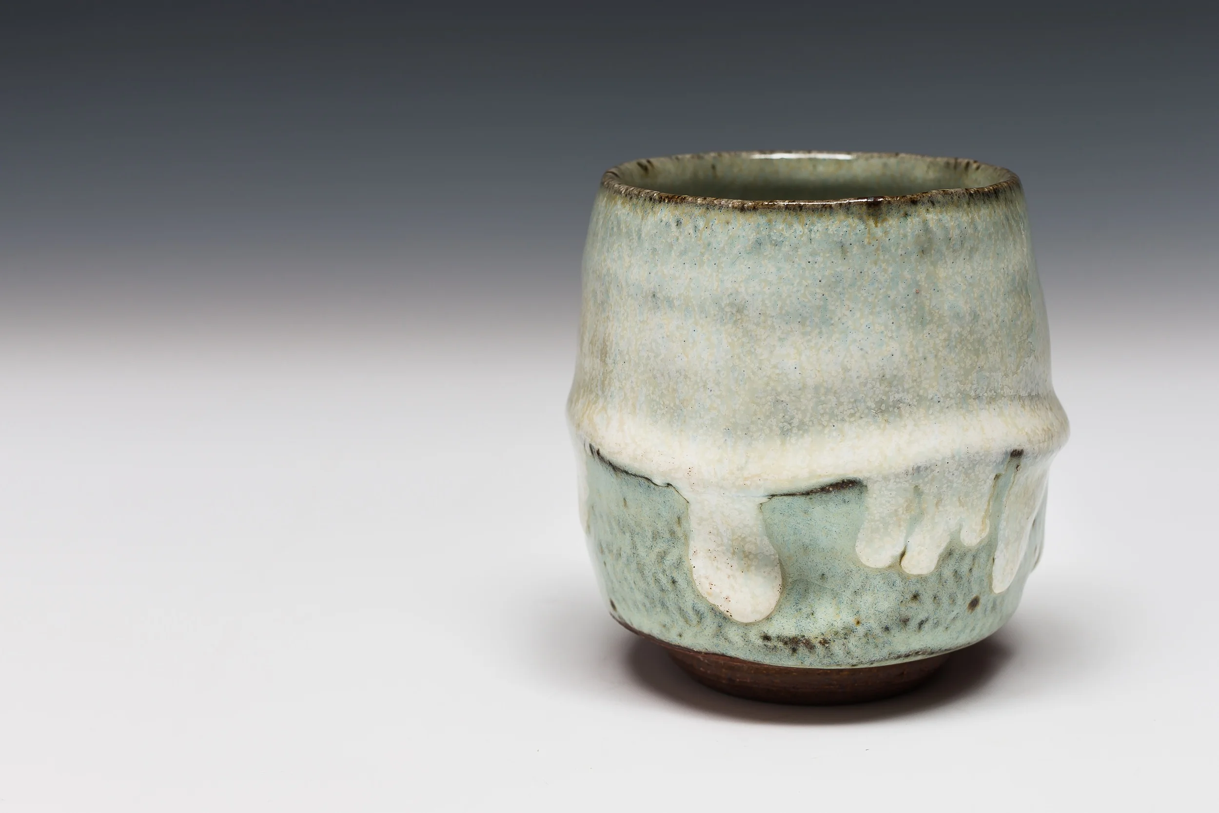  Cup with Stamped Impression, Wood Ash Glaze, Stoneware, 2013 