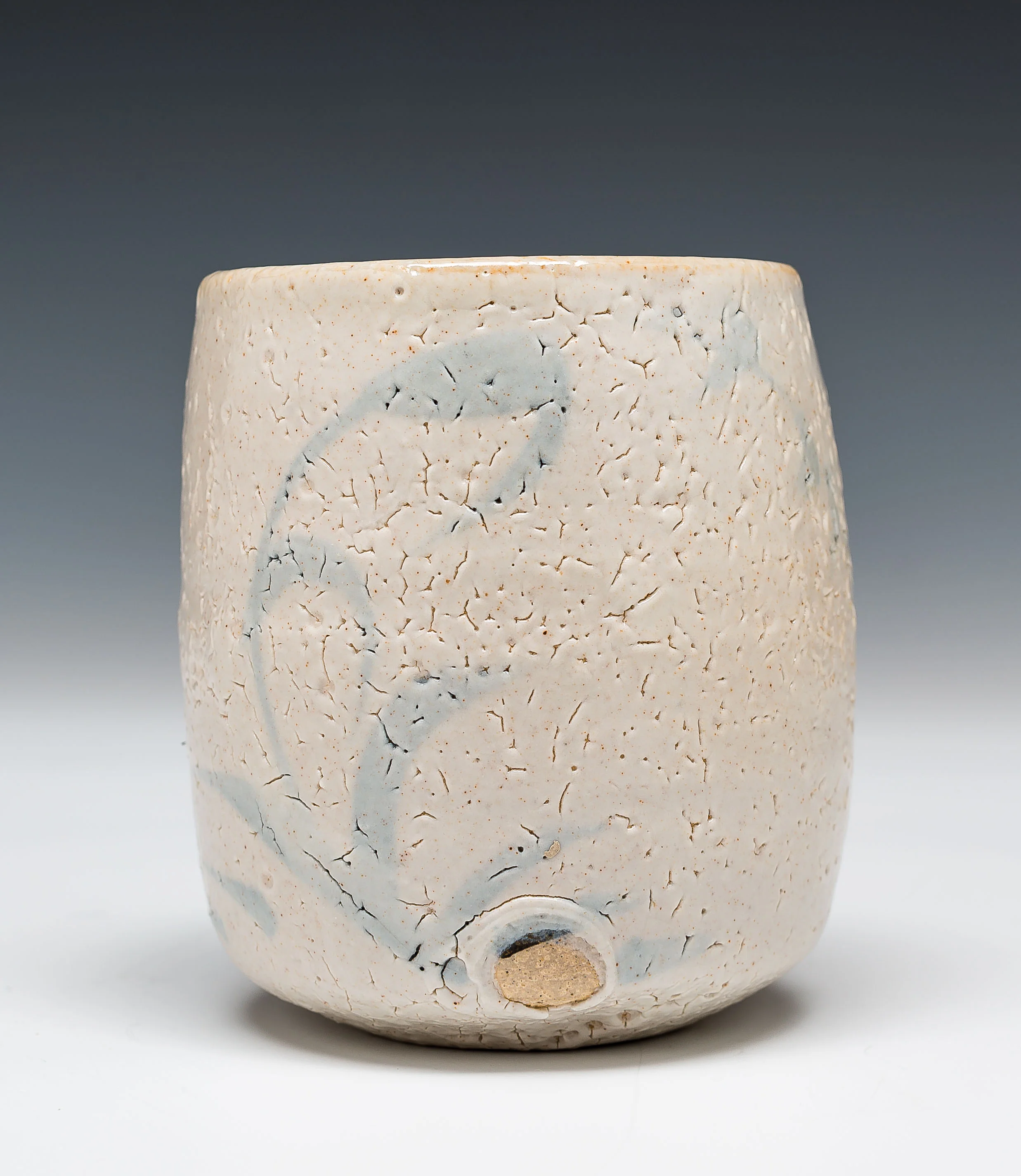 Cup with Wheat Painting, White Shino Glaze, Stoneware, 2006 