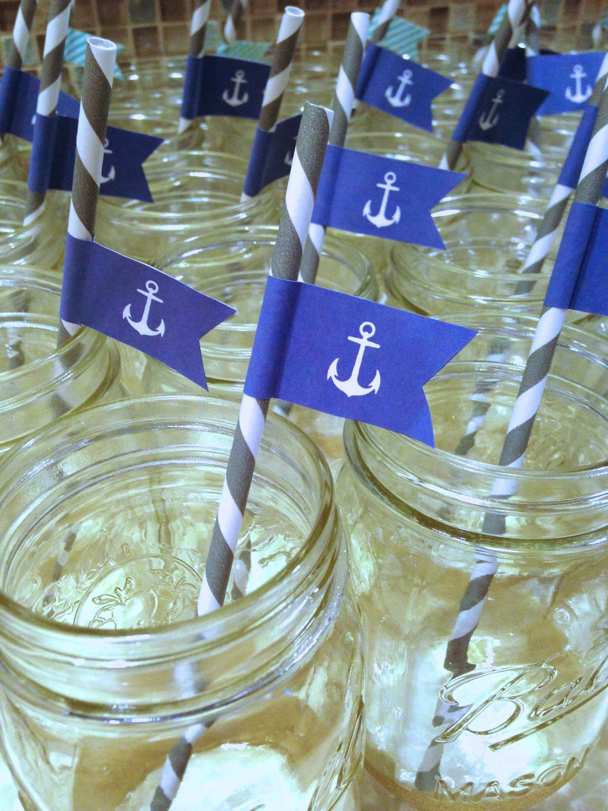 paper straws + custom anchor flags