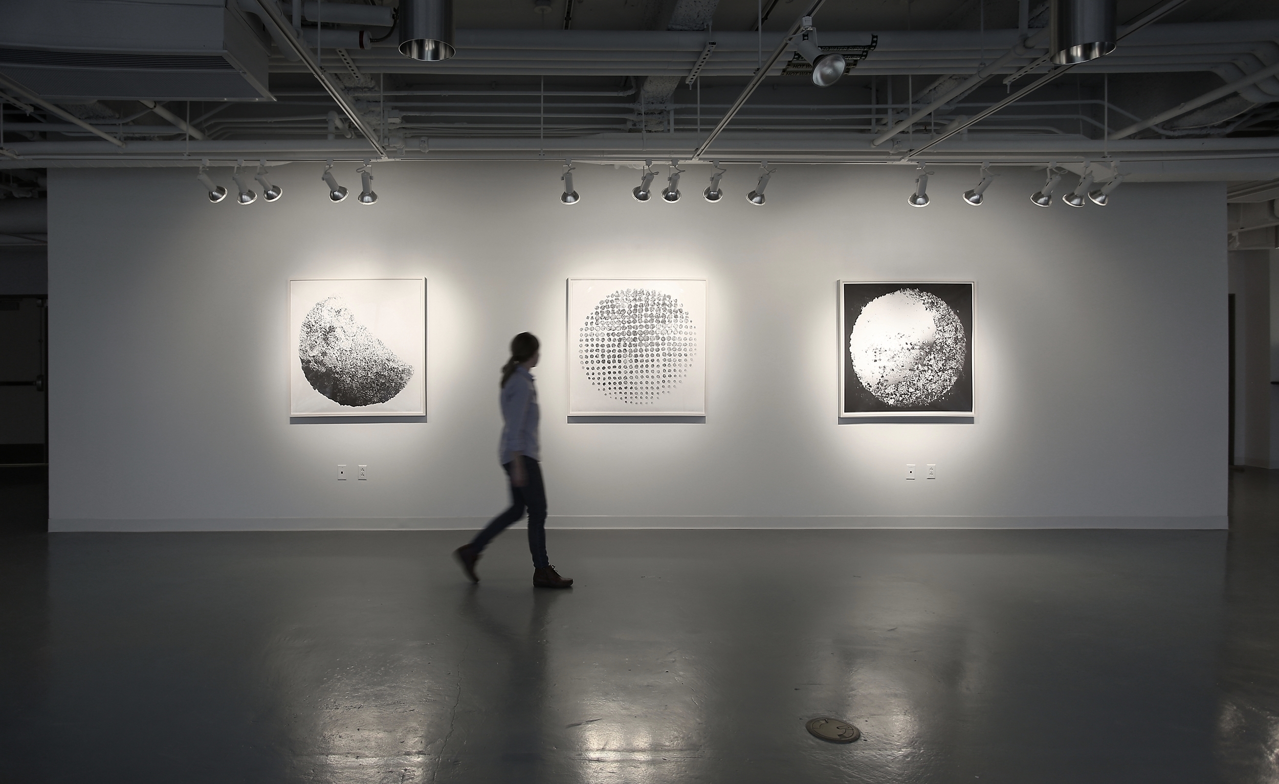 Satellite no. 1 – 3 (installation image) 2015, digital pigment prints