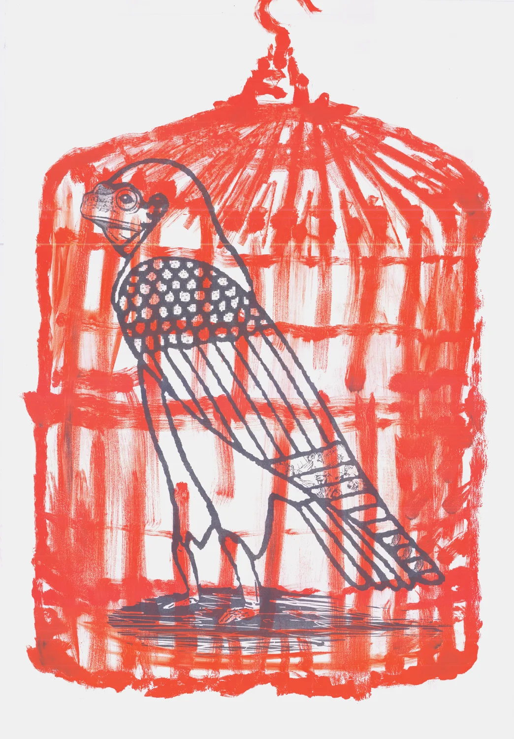 Derik Chen, Untitled, Lithograph and Monoprint, 20” x 28.5”, 2008 Project: Using two or more forms of print media, students created work for a final project. This work was done in Large Format Printmaking with professor Gregory Page at Cornell University. I was the teaching assistant for the class. 
