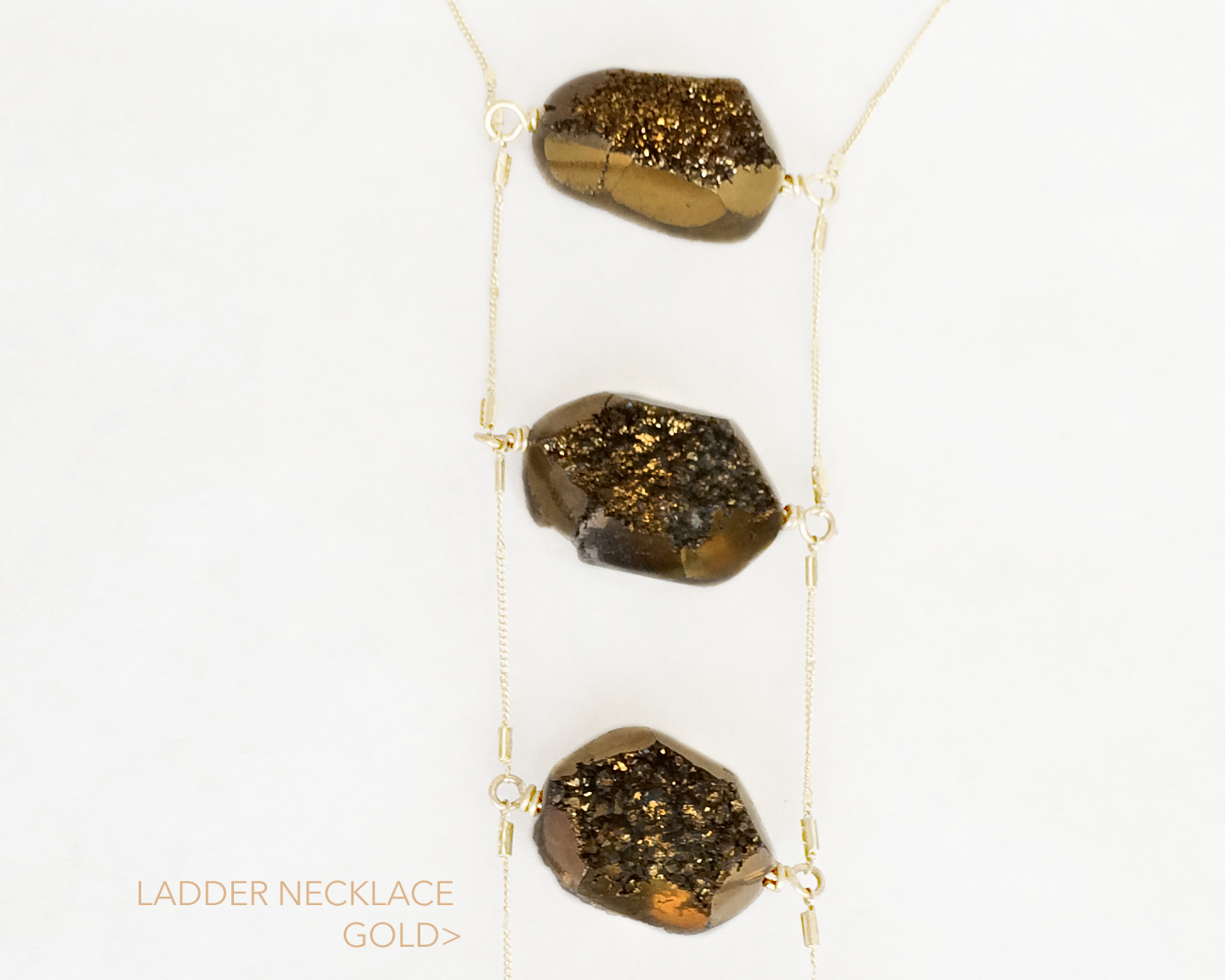 Samantha House Ladder Necklace Gold 1