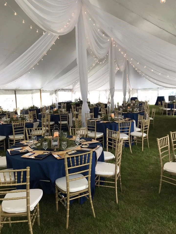 Geyer Wedding and Event Rentals provided the perfect rentals for this outdoor wedding