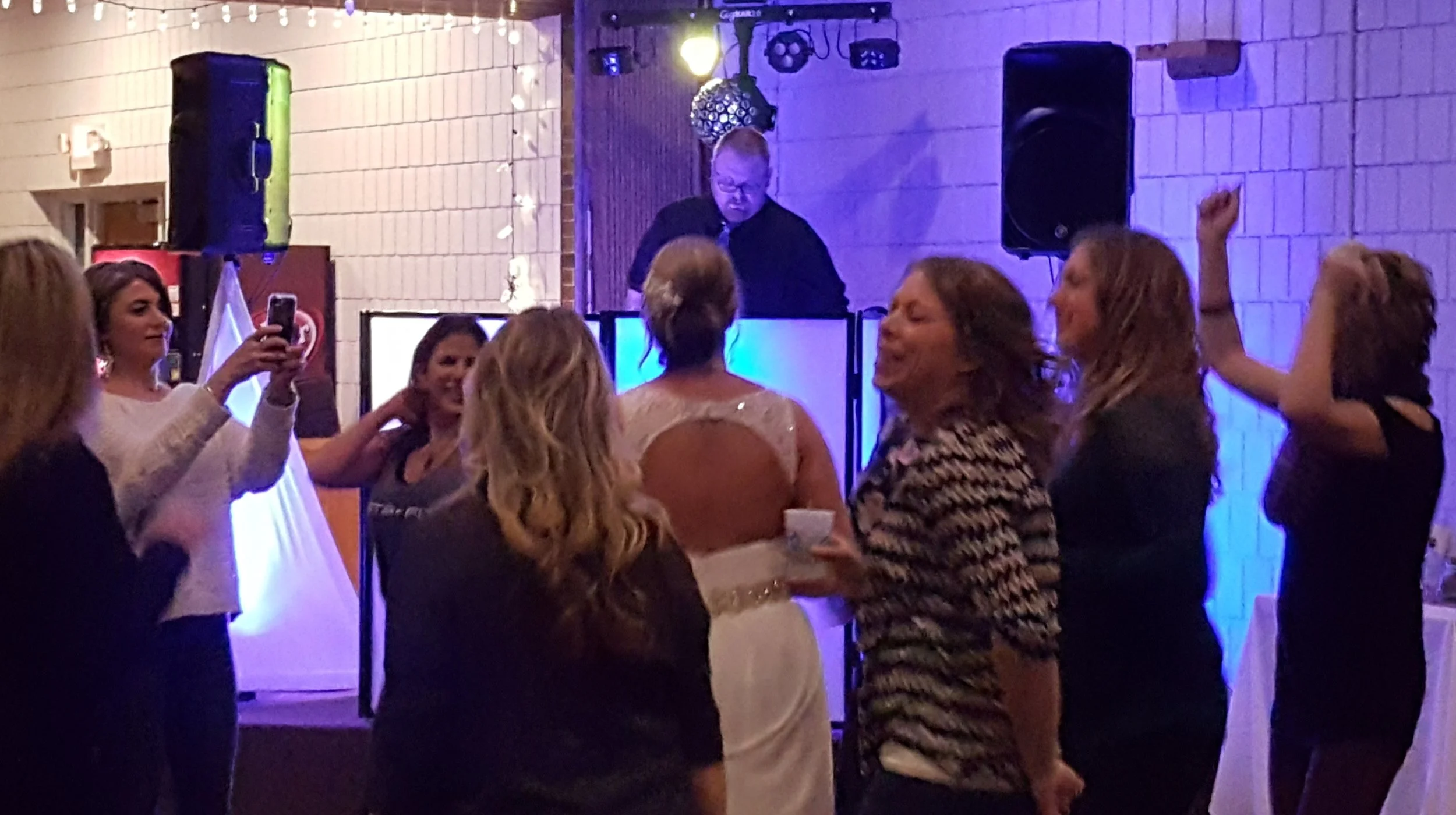 The guests at this wedding enjoyed a fun filled night of dancing.
