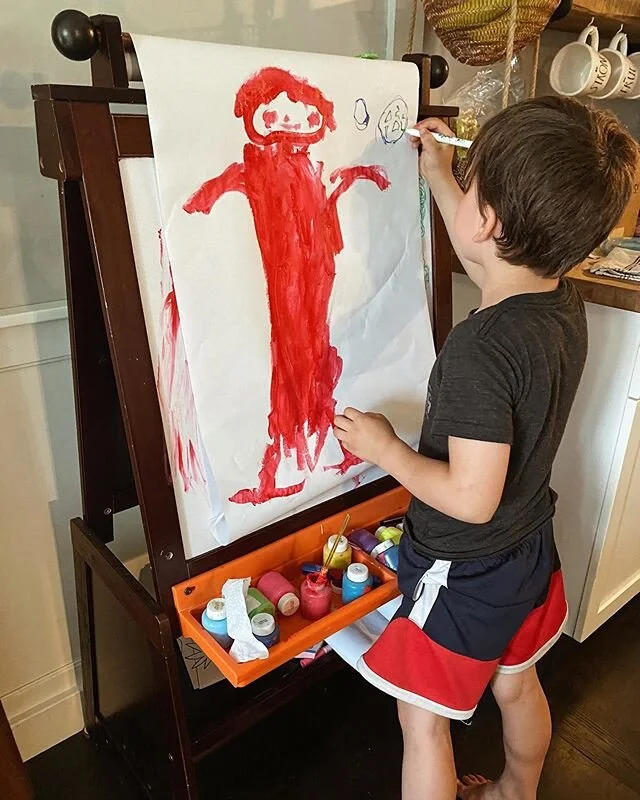 Our paintings are getting seriously amazing these days. 🎨 &ldquo;Mom this is the earth.&rdquo; 🌎