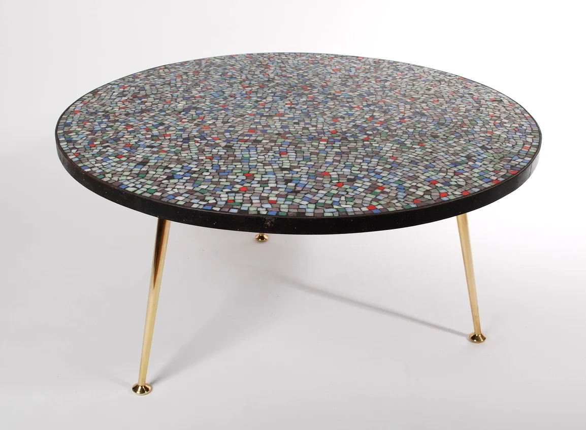 Round mosaic 50's coffee table