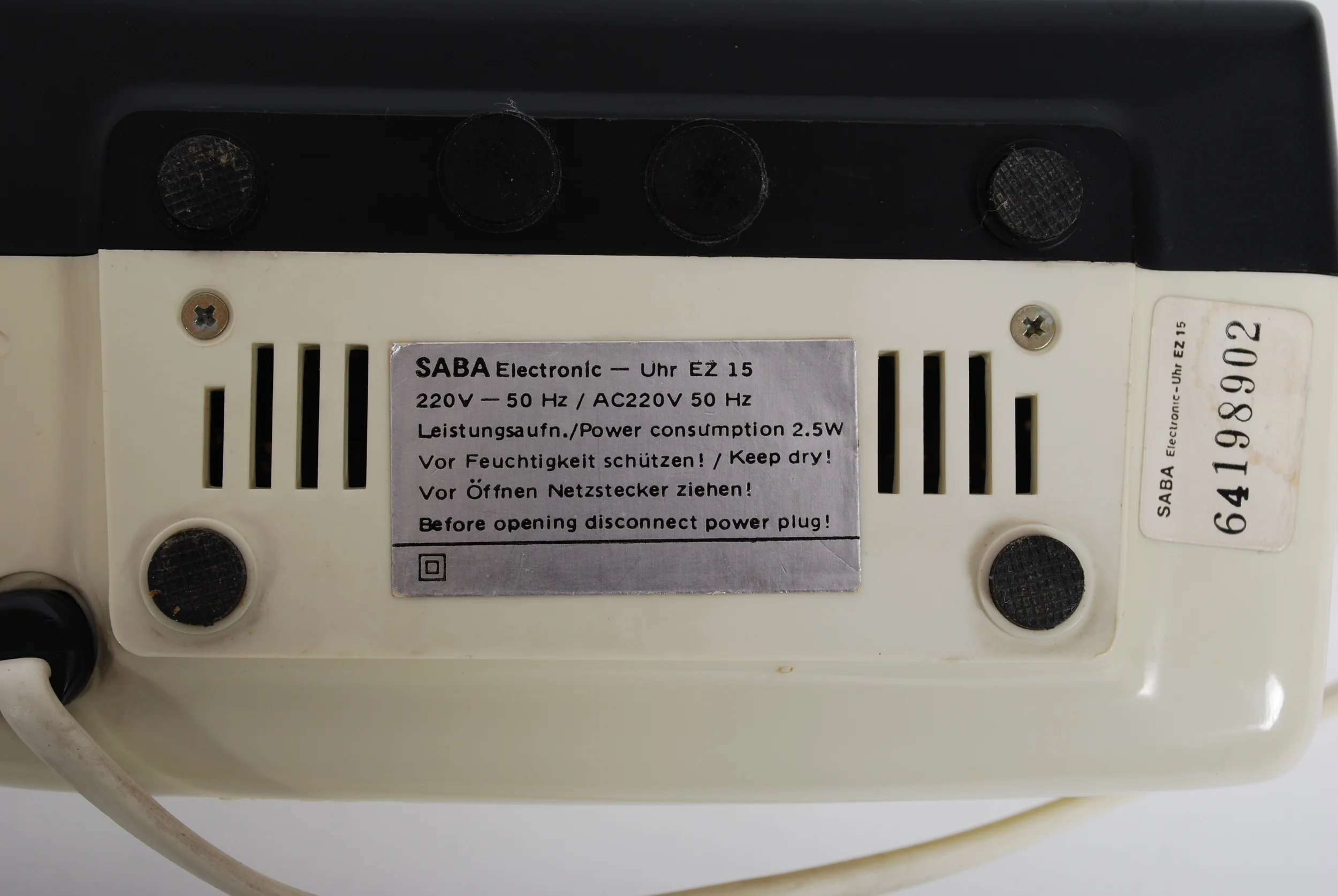 Alarm clock Saba EZ15, 70's, Germany