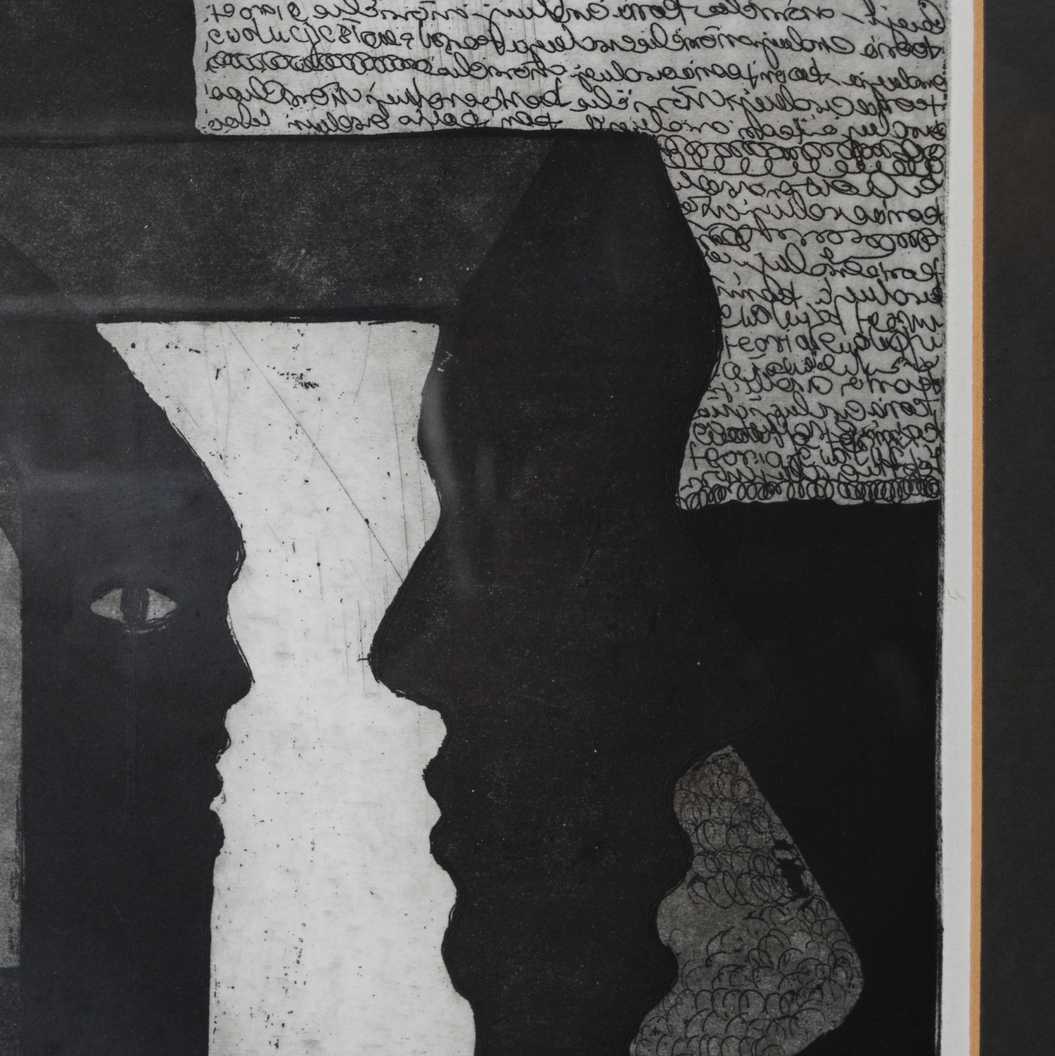 'The Theory of Human Evolution' Anna Stosik 1999, graphics technique Aquatint and Etching, signed, framed