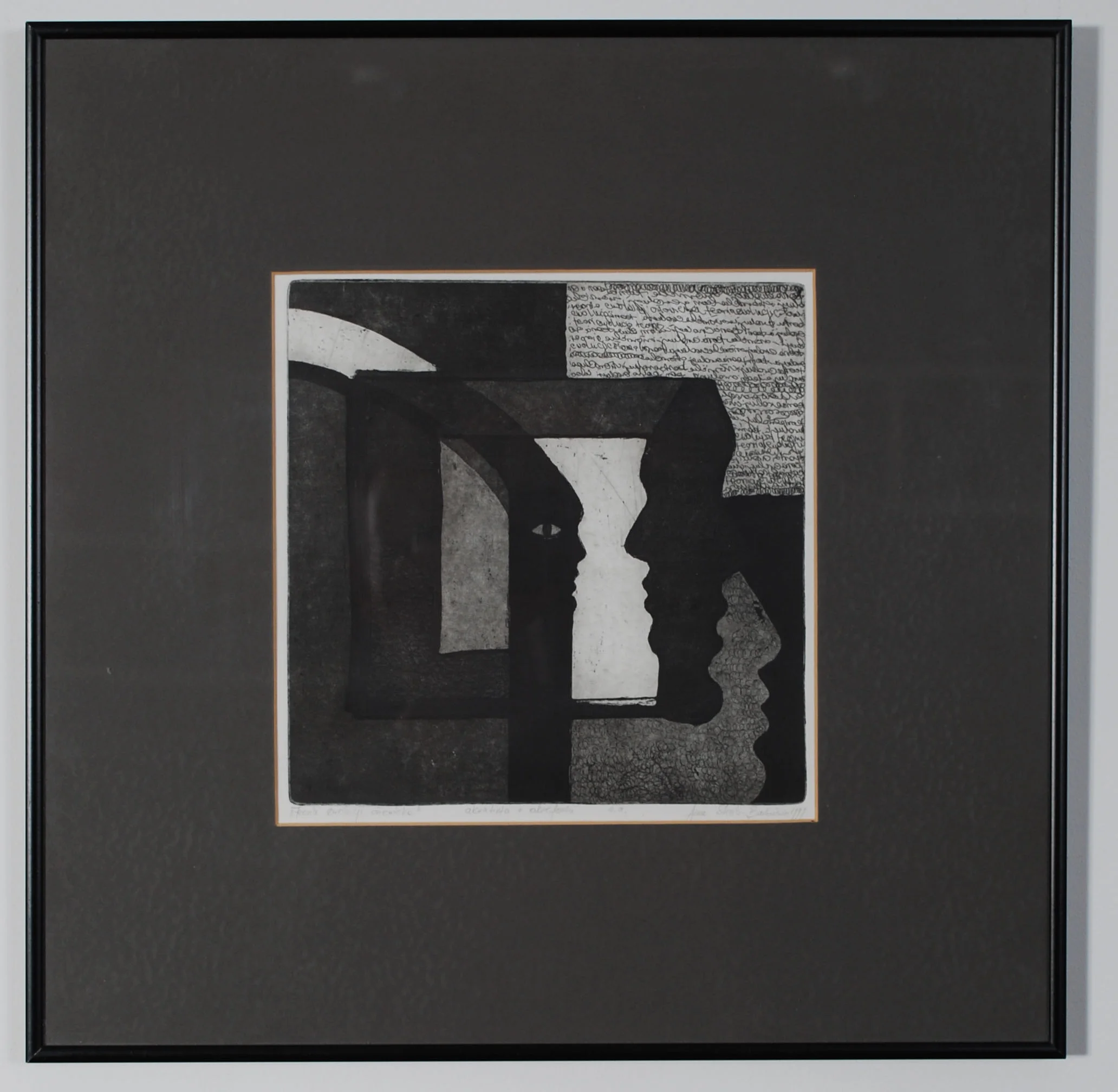 'The Theory of Human Evolution' Anna Stosik 1999, graphics technique Aquatint and Etching, signed, framed
