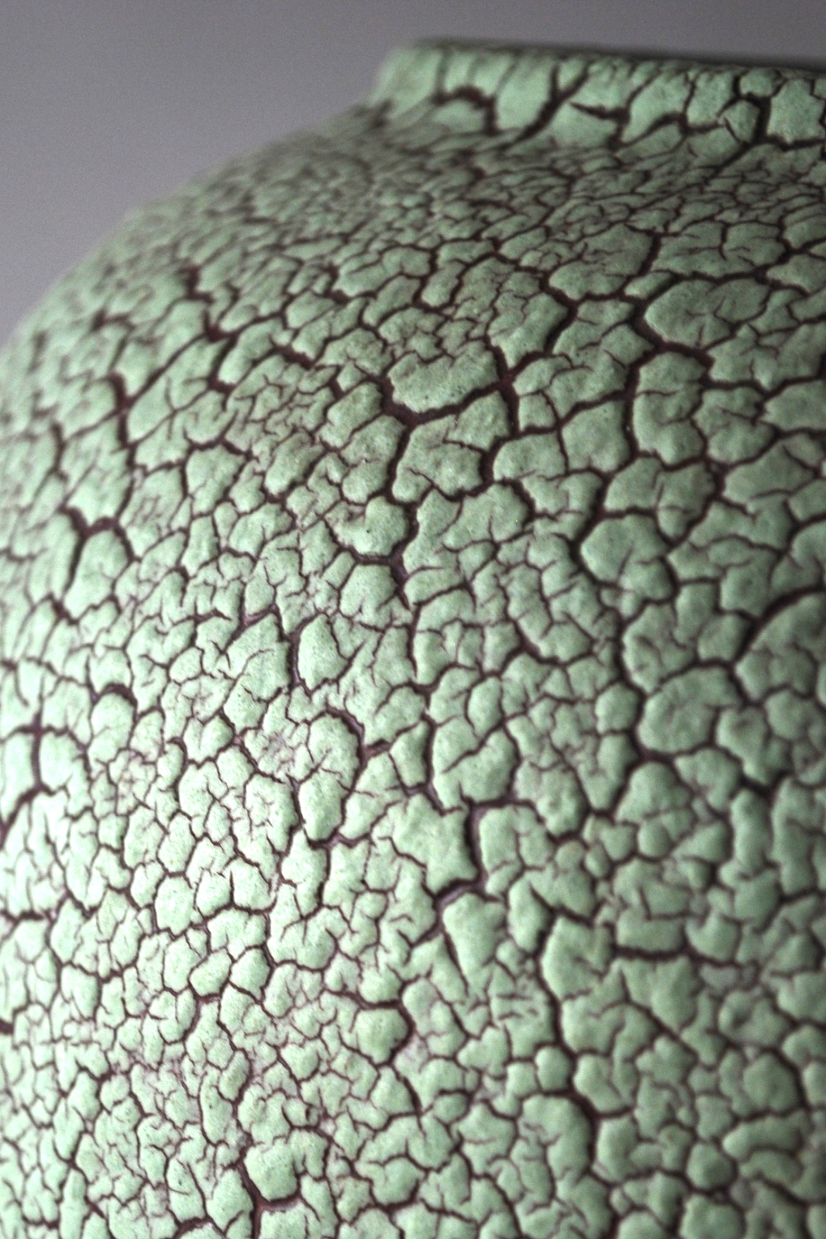 Mint green large lava vase 60's