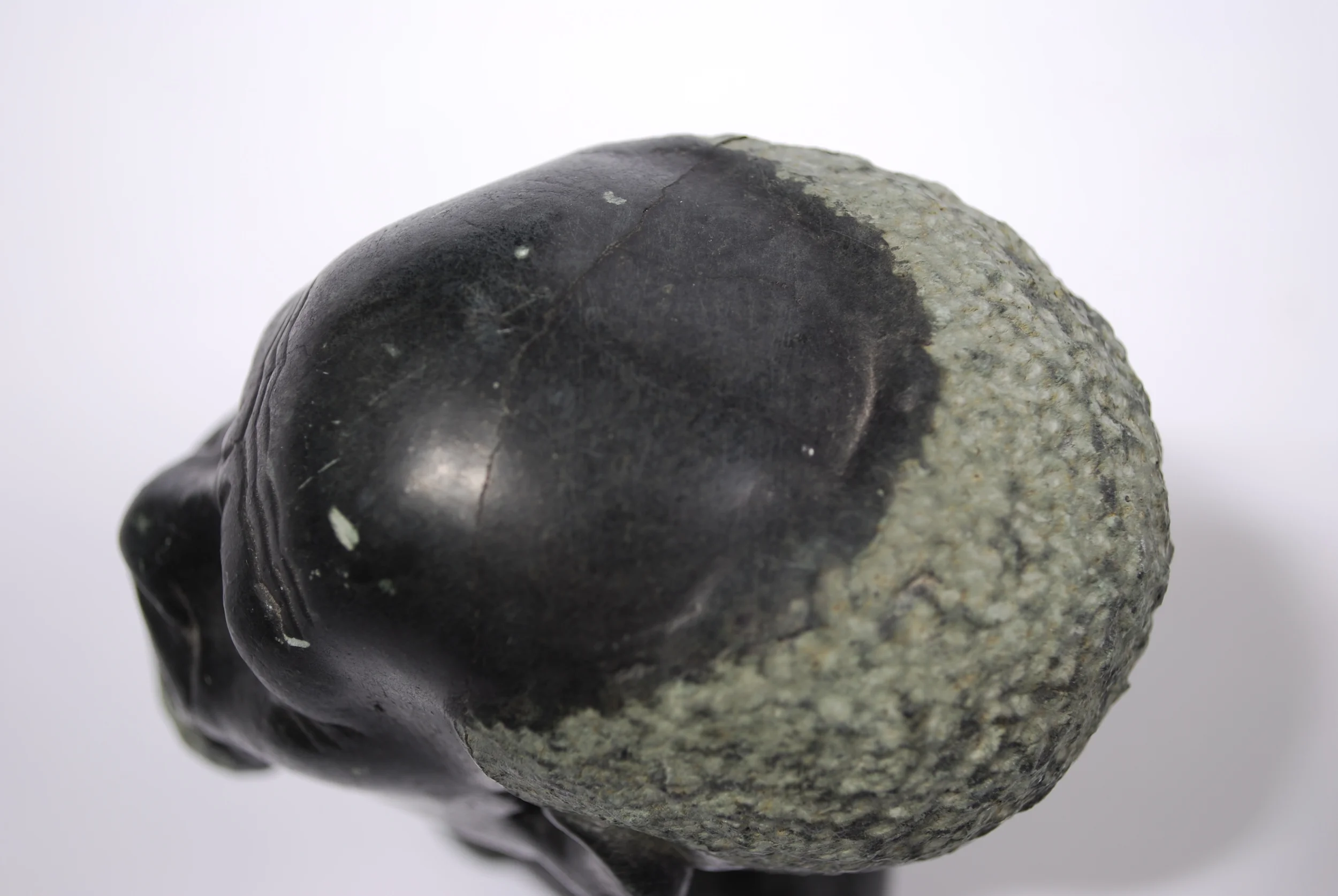 Stone curving head man and woman, marble, 50's