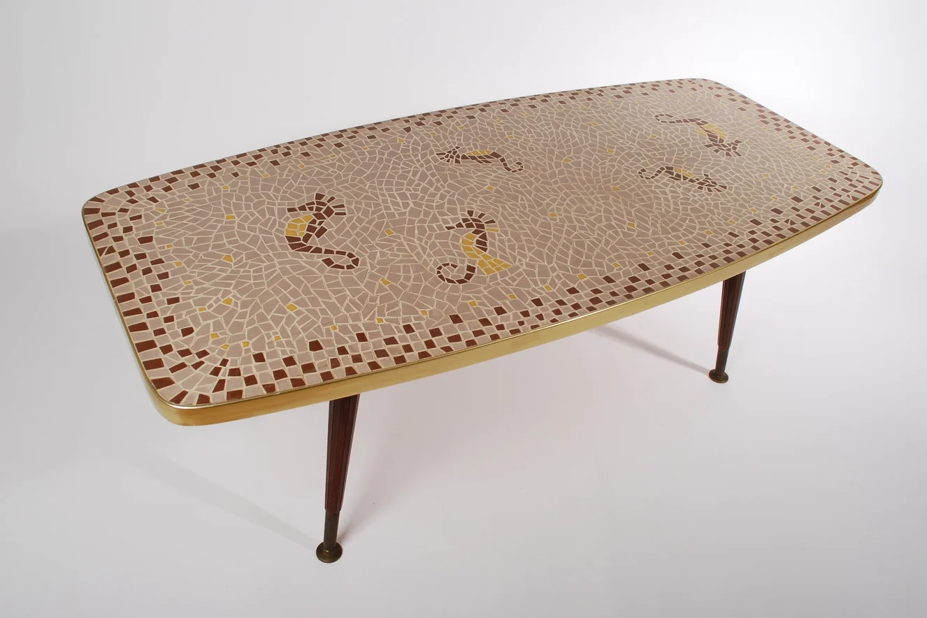 Mosaic Coffee Table Seahorses 50's