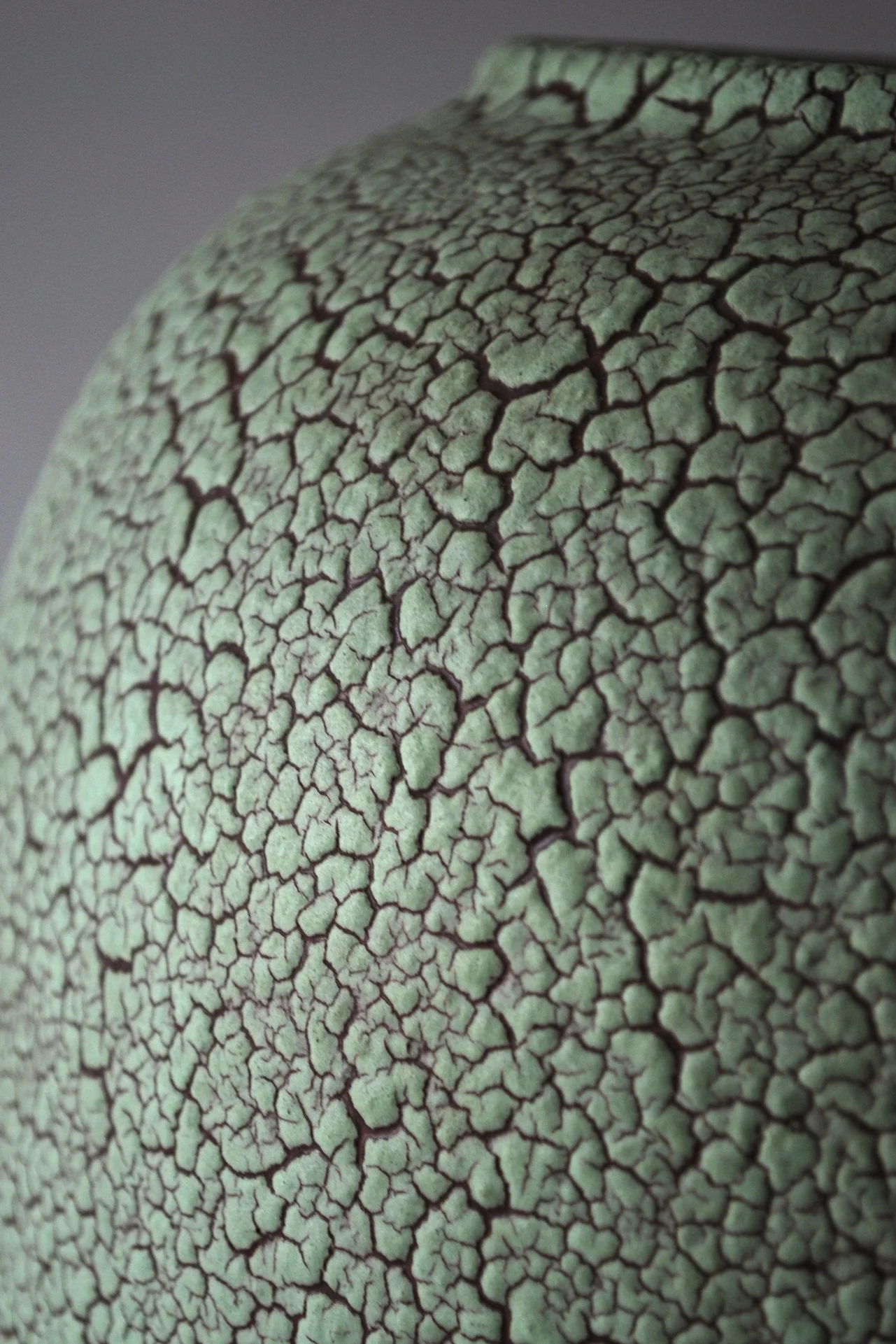 Mint green large lava vase 60's