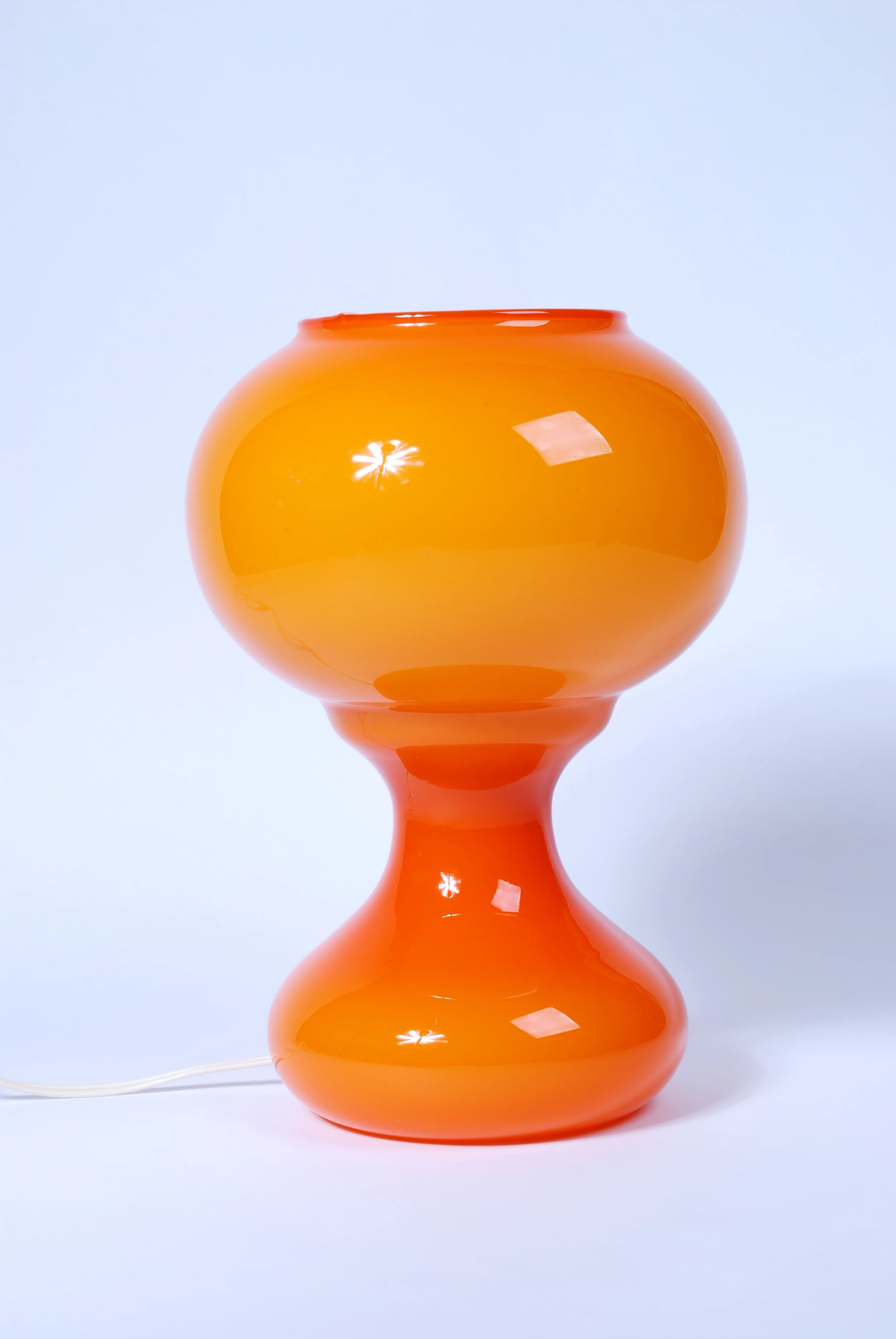 Table Murano glass orange lamp, Italy 70's