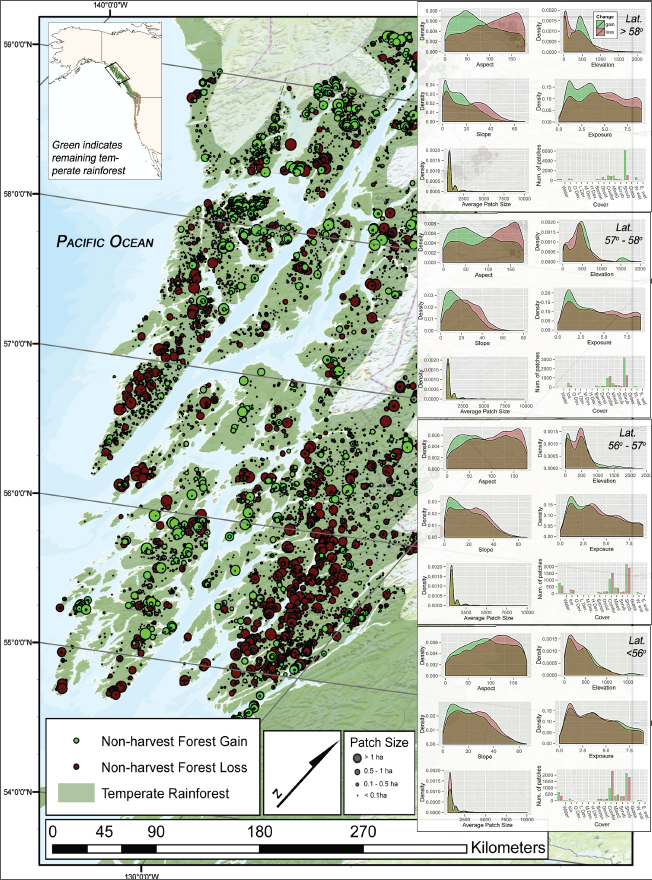 Patterns of disturbance in unmanaged southeast Alaskan forests over the last decade.