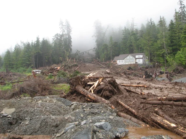 Kramer landslide in Sitka, 2015. It killed three people. Photo KCAW.