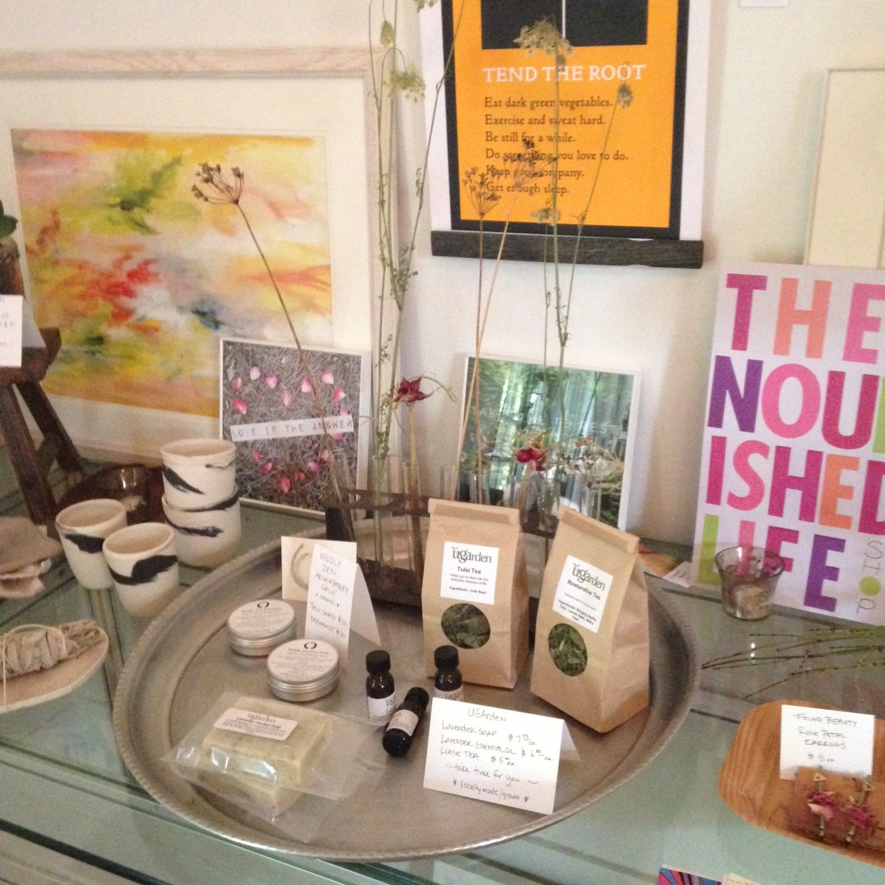 Remembering to nourish the senses. The Nourished Life pop up shop features locally-made products that inspire healthy living and support our community of artisans and alchemists.