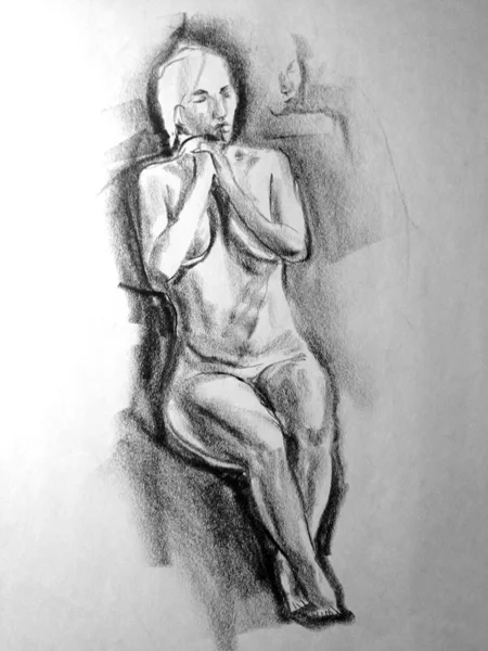 Each Monday and Thursday night and then on Saturday mornings a life drawing workshop is held in Los Feliz and I try to go when I can. Tonight I made it there. The workshop lasts 3 hours. For the first hour the model holds each pose for 2 or 5 minutes and then holds four 25 minute poses during the last 2 hours. The drawings I make during the workshop I never consider "finished" since that really isn't the point of the activity. I go to practice drawing. It's awesome. The models are great. The poses are often really great and the focus in the room is palpable. The drawings I make are mostly meh or sometimes really funny when some areas are beautifully rendered and then some other aspect is totally off and out of proportion. Without time to make corrections I often end up with beautiful monsters and hope the model doesn't notice that I've given her a teeny tiny head, giant hands or miniature malformed feet. Getting over the notions of finished or perfect results is part of the practice. It's just draw, draw, draw and never mind the ego. That aspect works well with this Drawing Per Day Project so I will start posting at least one life drawing from the workshop when I can. Here is the first. Tonight's model is Jin.