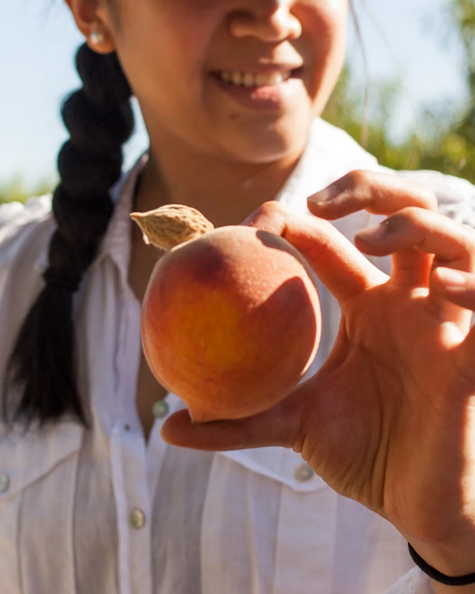 Zoe Wong, co-founder of Cerplus is on a mission to reduce food waste. Appropriately enough, she was finding all the ugly fruits including this one. It had the pit sticking out.
